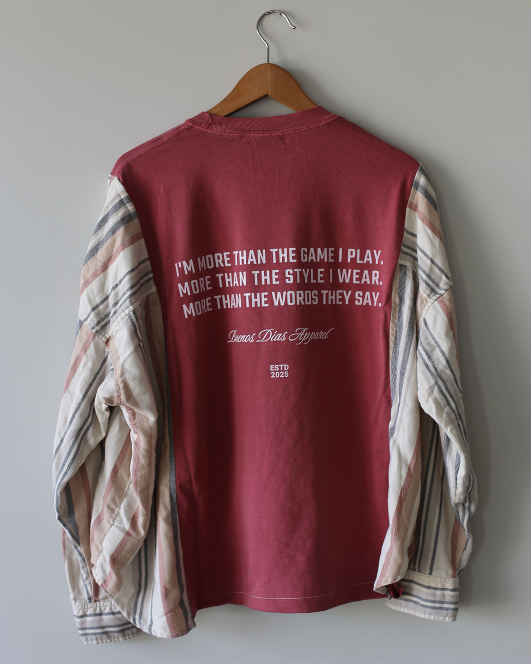 Upcycled I'm More Oversized Flannel T-shirt - Large