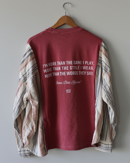 Upcycled I'm More Oversized Flannel T-shirt - Large